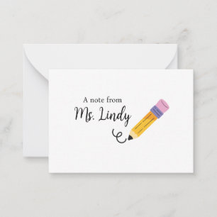 Notiz vom Lehrer Mitteilungskarte