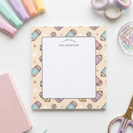Notiz von Lehrer Bleistift Muster Notizblock