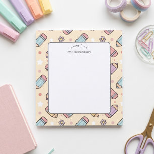Notiz von Lehrer Bleistift Muster Notizblock