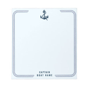 Notiz zum Schiff der Nautical Anchor Navy Notizblock