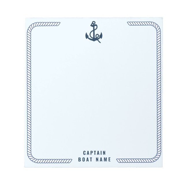 Notiz zum Schiff der Nautical Anchor Navy Notizblock (Vorderseite)