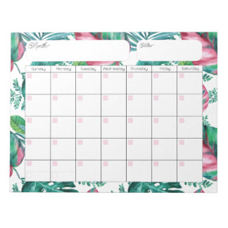 Notiz zum tropischen Folienkalender Notizblock