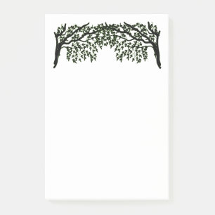 Notizblock - Anfassen von Blattzweigen