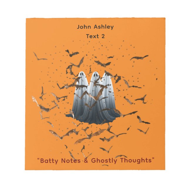 Notizblock "Batty Notes & Ghosted Thoughts" (Vorderseite)