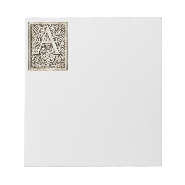 Notizblock Buchstabe A des Alphabets (Vorderseite)
