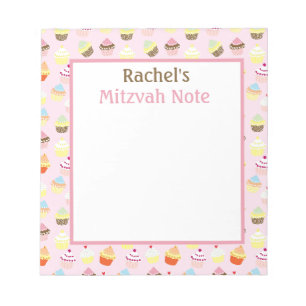 Notizblock für Mädchen - Rosa Cupcakes Mitzwa-Noti