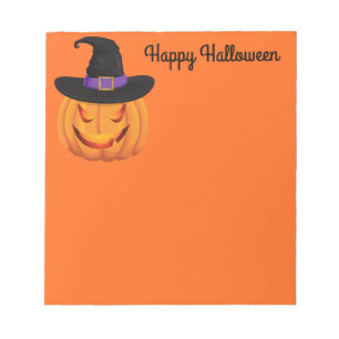 Notizblock-Halloween-Kürbis-Hexe Notizblock