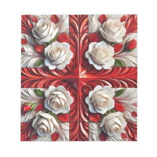 Notizblock mit englischen Rosen modernes Design
