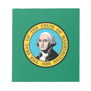 Notizblock mit Flagge des Bundesstaates Washington