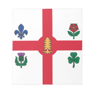 Notizblock mit Flagge von Montreal, Kanada