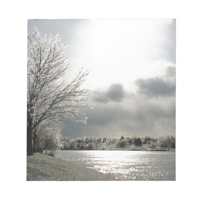 Notizblock mit Foto der Eiswinterlandschaft (Vorderseite)