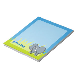 Notizblock mit grauem Elefant Cartoon