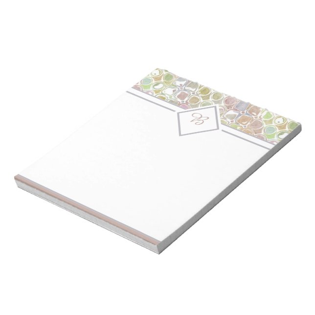 Notizblock mit rosa und grünem Retromuster (Rotiert)