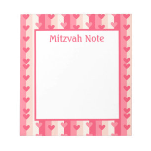 Notizblock Pink Hearts Girls Mitzwa-Notizen