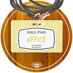 Notizbuch Büro-Hall-Pass für Erzieher Ausweis