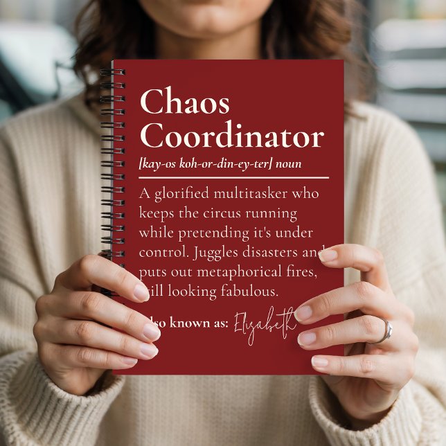 Notizbuch-Geschenk für den Chef als individueller  Notizbuch (Personalized Chaos Coordinator Notebook Gift for Boss, Funny Chaos Coordinator Journal Gift for Team)