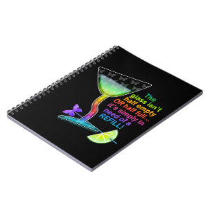 NOTIZBUCH - GLAS HALB VOLL NOTIZBLOCK