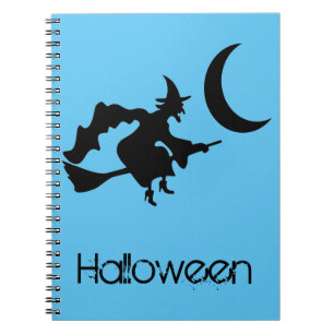 Notizbuch - Halloween fliegende Hexe Notizblock