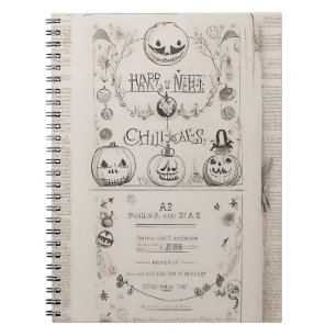 Notizbuch Halloween vintage  Notizblock