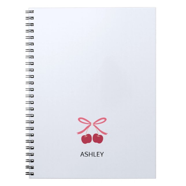 Notizbuch Journal | Süße Kirschschleife Cute Notizblock (Vorderseite)