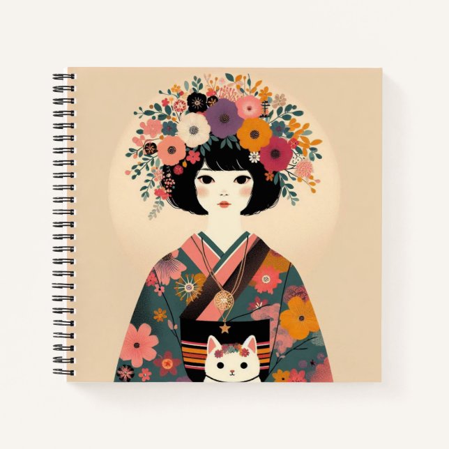 Notizbuch “Junge Frau im Kimono“ (Vorderseite)