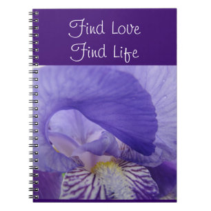 Notizbuch 'Liebe finden' individuell Iris-Blume Le Notizblock