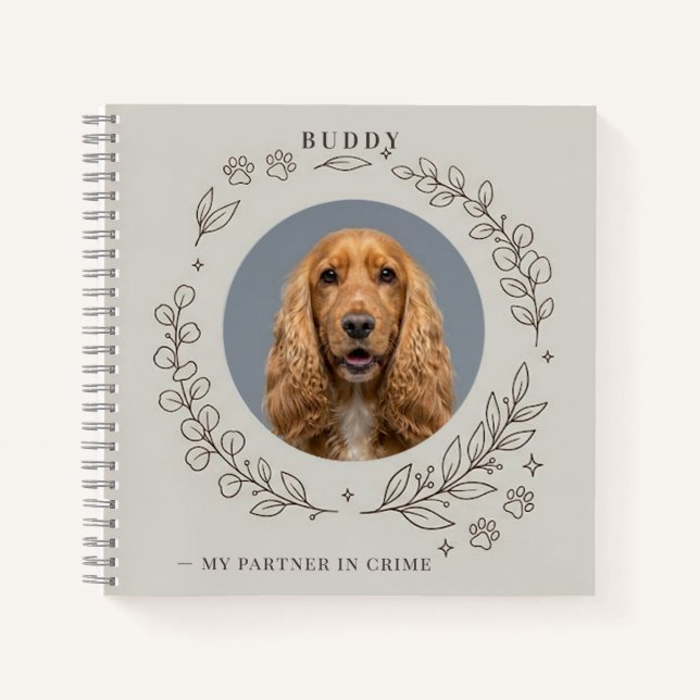 Notizbuch mit benutzerdefiniertem Hunde-Foto | Ele (Vorderseite)