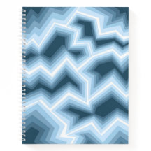 Notizbuch mit blauem geometrischen Design