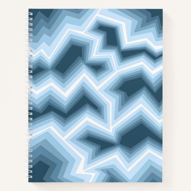 Notizbuch mit blauem geometrischen Design (Vorderseite)
