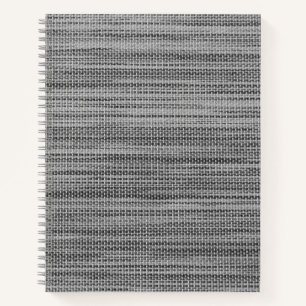Notizbuch mit grauem Kunststoffgewebe