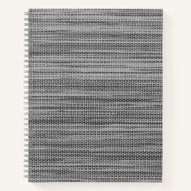 Notizbuch mit grauem Kunststoffgewebe (Vorderseite)