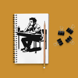 Notizbuch mit individuellem Text im Grunge-Student Notizblock