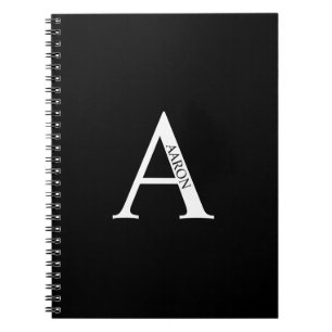 Notizbuch mit personalisiertem Monogramm und Namen Notizblock