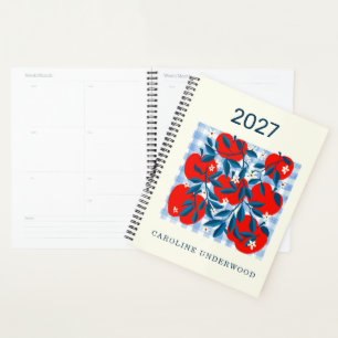 Notizbuch mit personalisiertem Namen im Retro-Apfe Planer