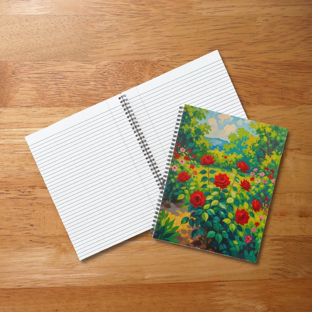 Notizbuch mit roten Rosen (Notebook with red roses)