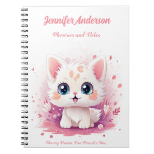 Notizbuch mit süßer Kawaii-Katze und individuellem Notizblock