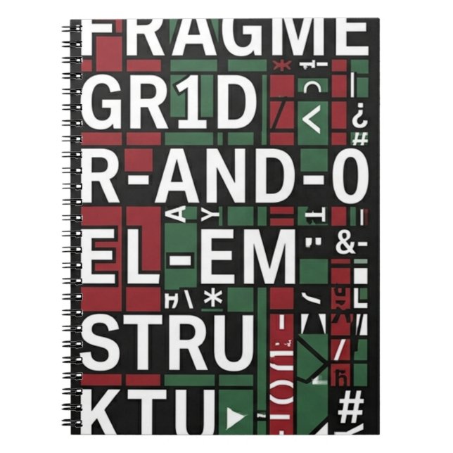 Notizbuch mit typografischem Design Notizblock (Vorderseite)