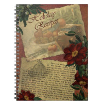 Notizbuch mit Vintage-Feiertagsrezepten