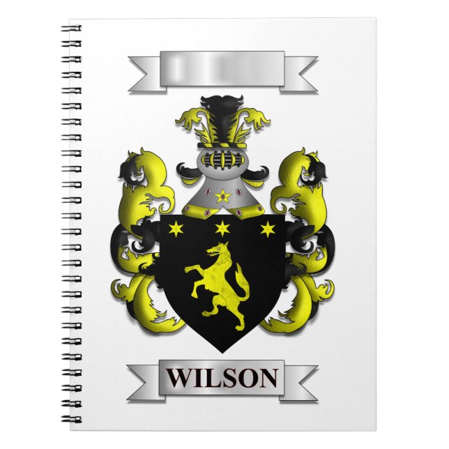 Notizbuch mit Wilson Nachname und Schild Notizblock (Vorderseite)
