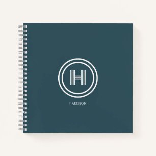 Notizbuch Moderne einfache Form monogrammiert