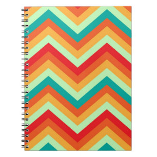 Notizbuch Retro-Zickzack-Chevron-Muster Notizblock