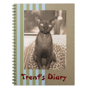 Notizbuch   Sepia-Foto Devon-Rex-Katze Notizblock