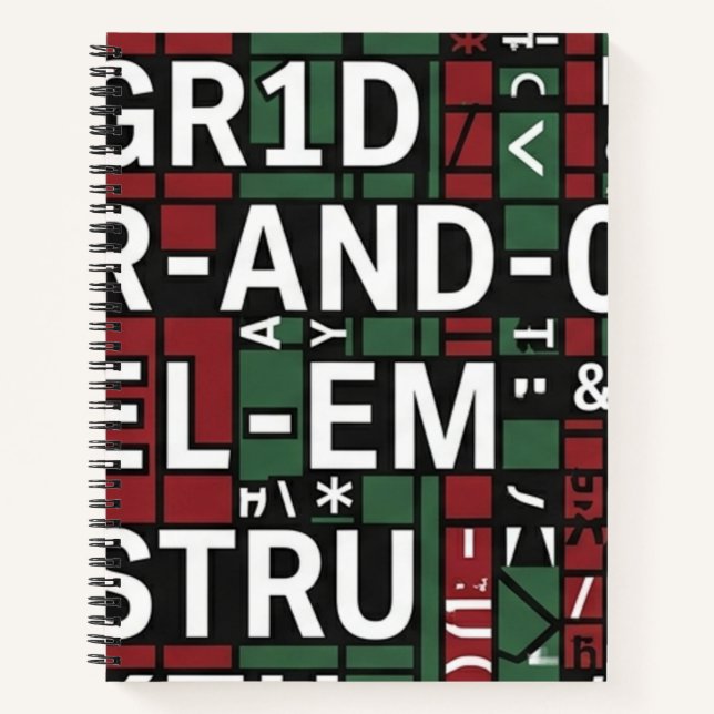 Notizbuch Typografisches Design (Vorderseite)