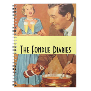 Notizbuch-Vintage Fondue-Tagebuch-Party-Paare Notizblock