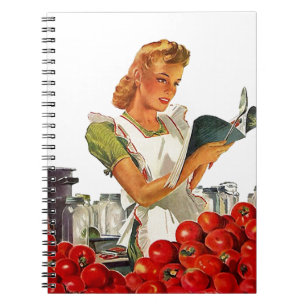 Notizbuch-Vintage Retro Dame Home Canning Recipes Notizblock
