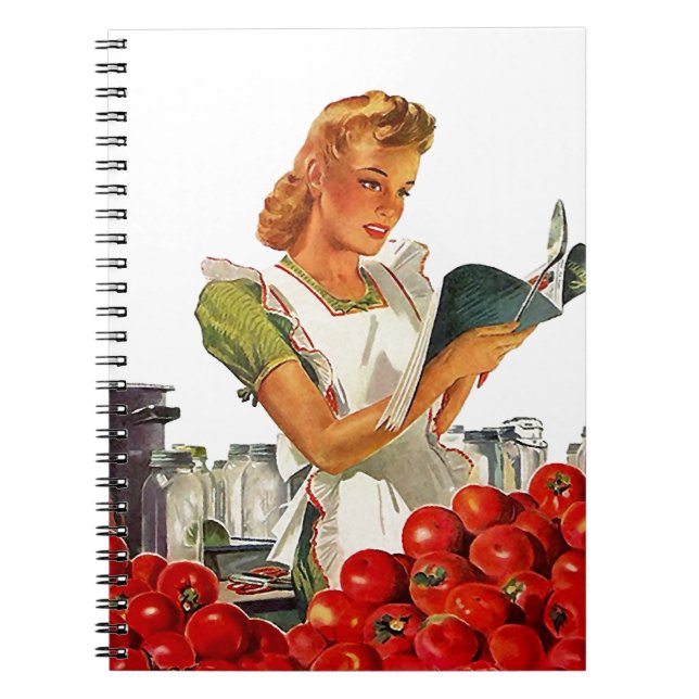 Notizbuch-Vintage Retro Dame Home Canning Recipes Notizblock (Vorderseite)
