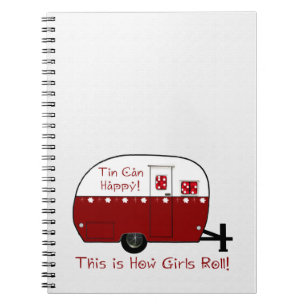 NOTIZBUCH Vintage roter Camper Personalisieren Notizblock