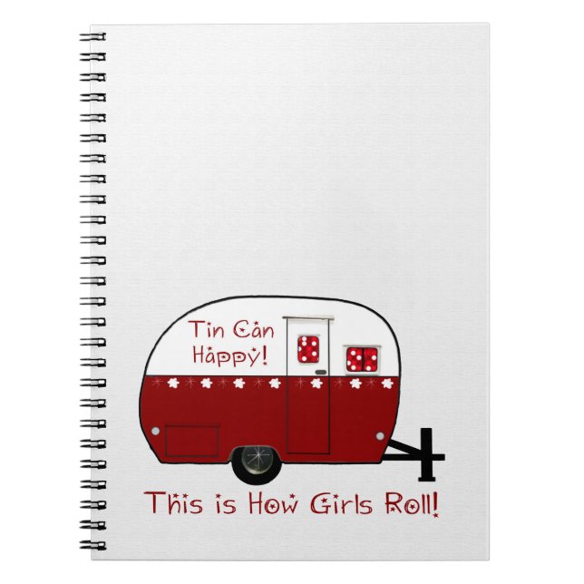 NOTIZBUCH | Vintager roter Camper | Notizblock (Vorderseite)