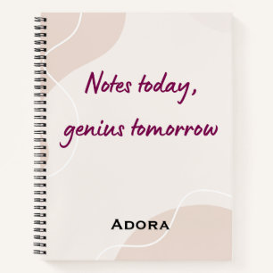 Notizbuch Zitate – „Notizen heute, Genie morgen“