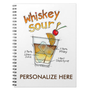 NOTIZBÜCHER - WHISKY-SAURE REZEPT-COCKTAIL-KUNST